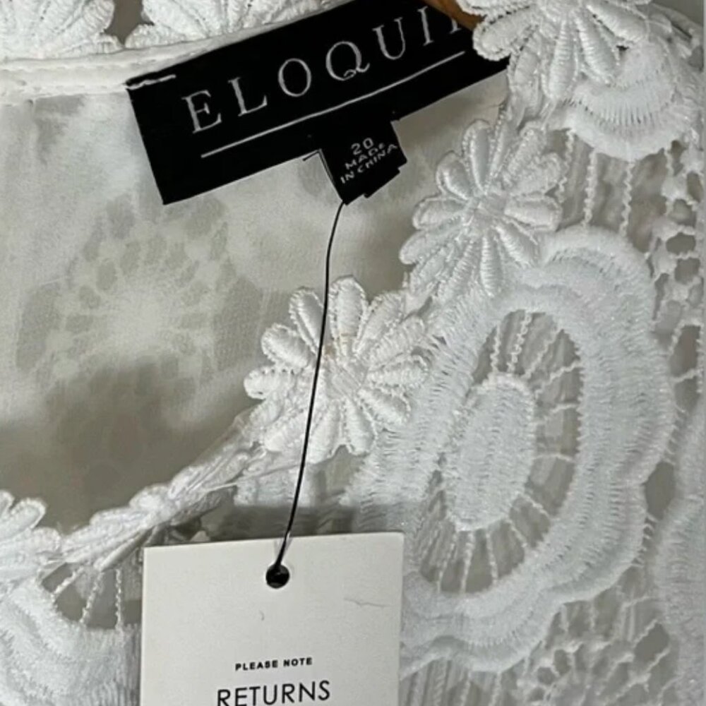 Eloquii White Lace crochet Maxi Dress -Size 20W NWT - Picture 2 of 2
